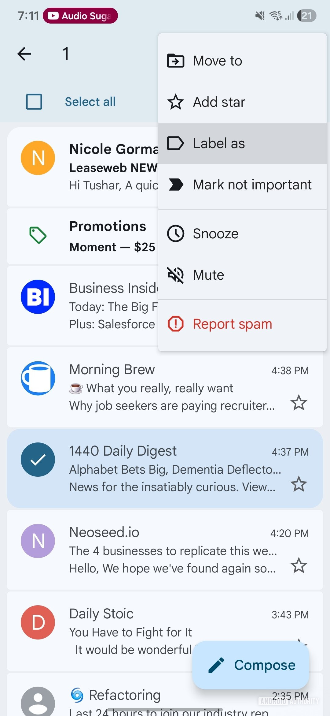 Etiquetas do Gmail para Android Captura de tela 20260210 191157 Gmail