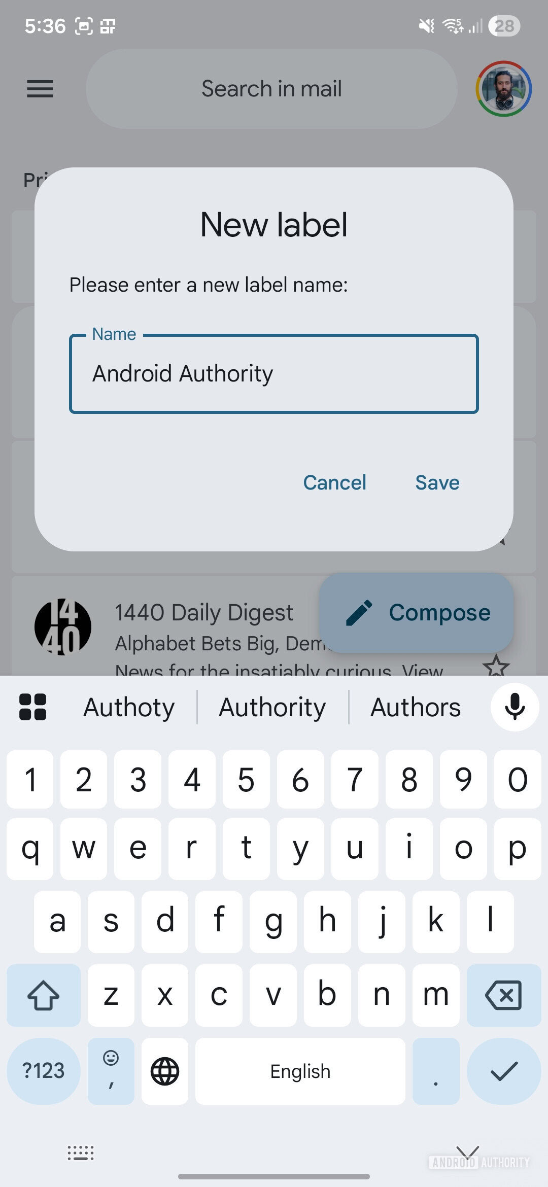 Etiquetas do Gmail para Android Captura de tela 20260210 173640 Gmail
