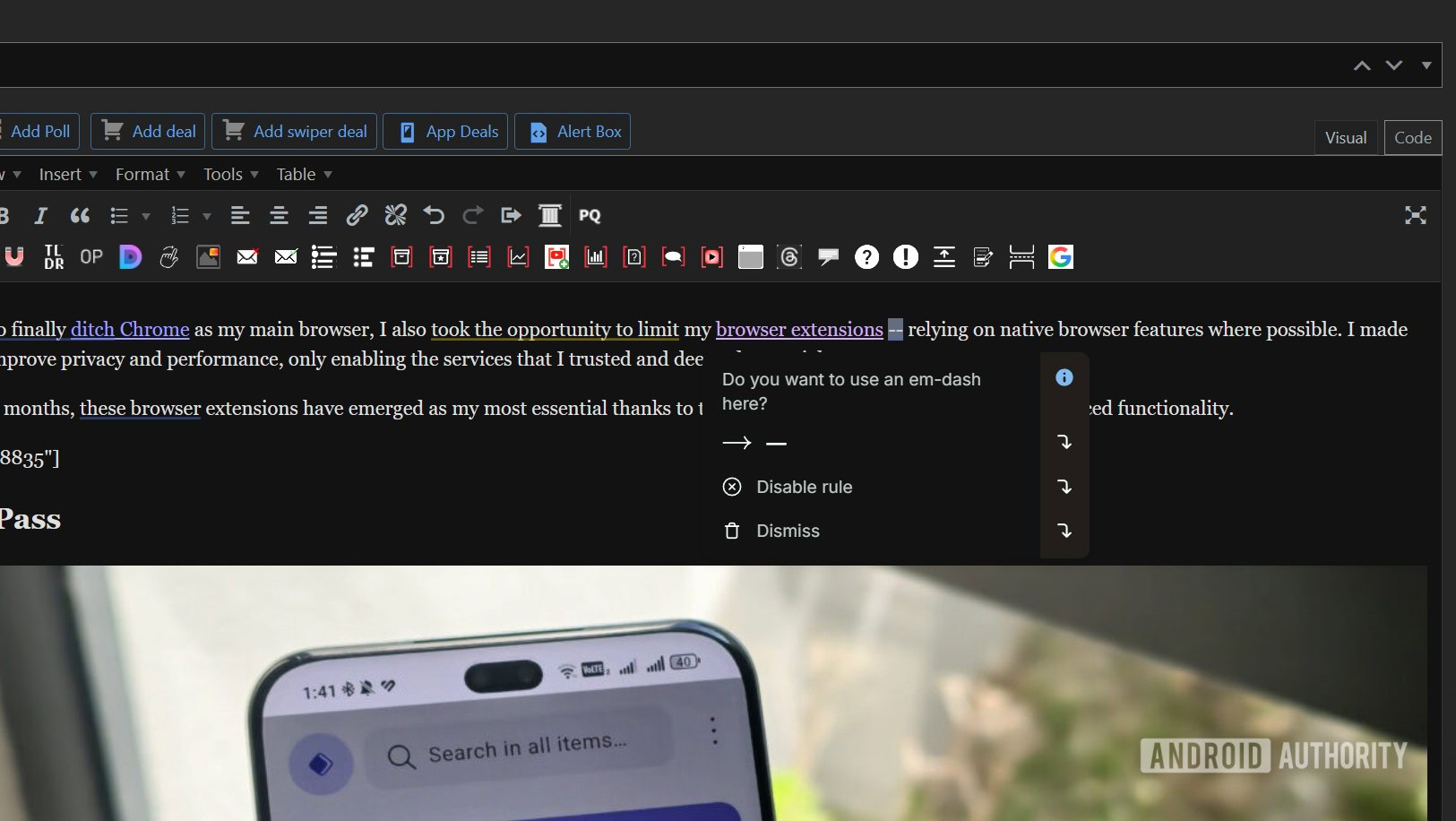 um pop-up da extensão prowritingaid