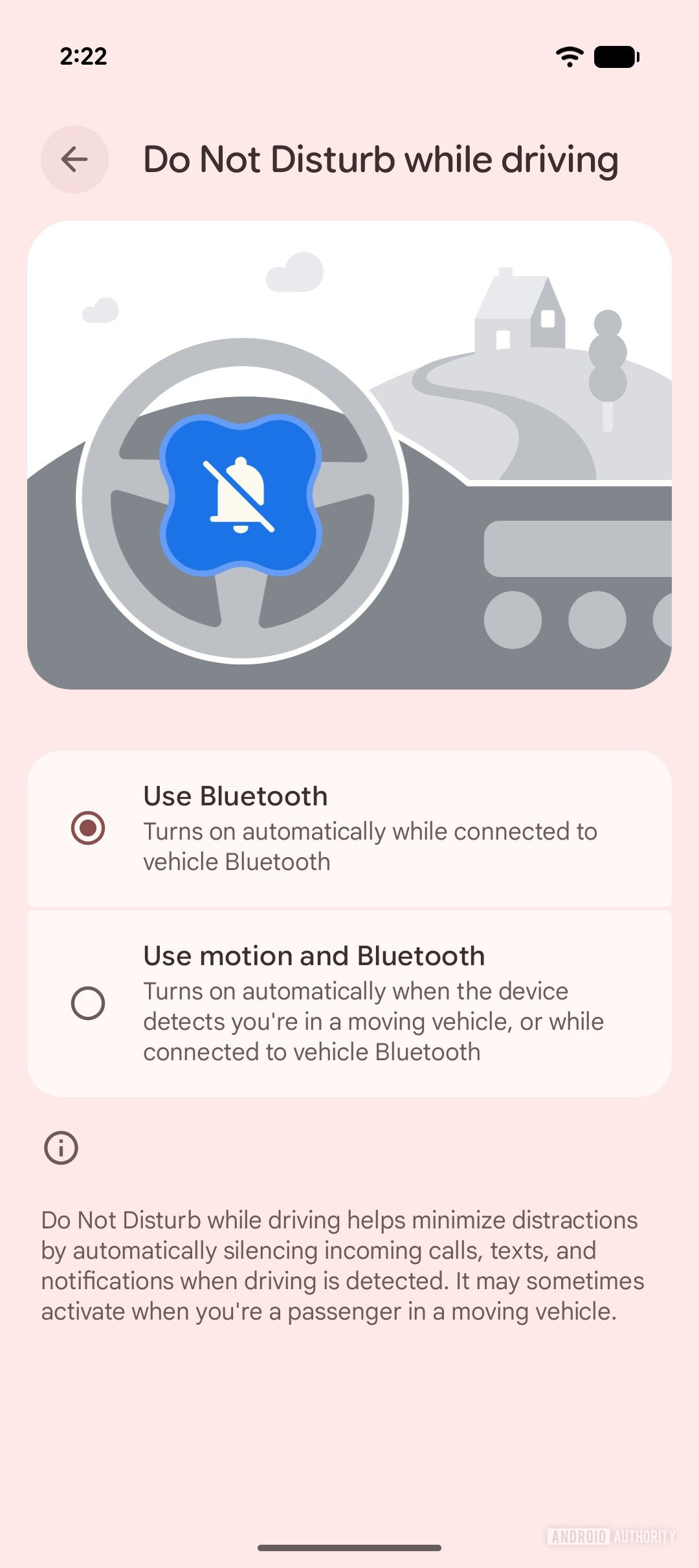 Modo de condução Android DND Expressivo
