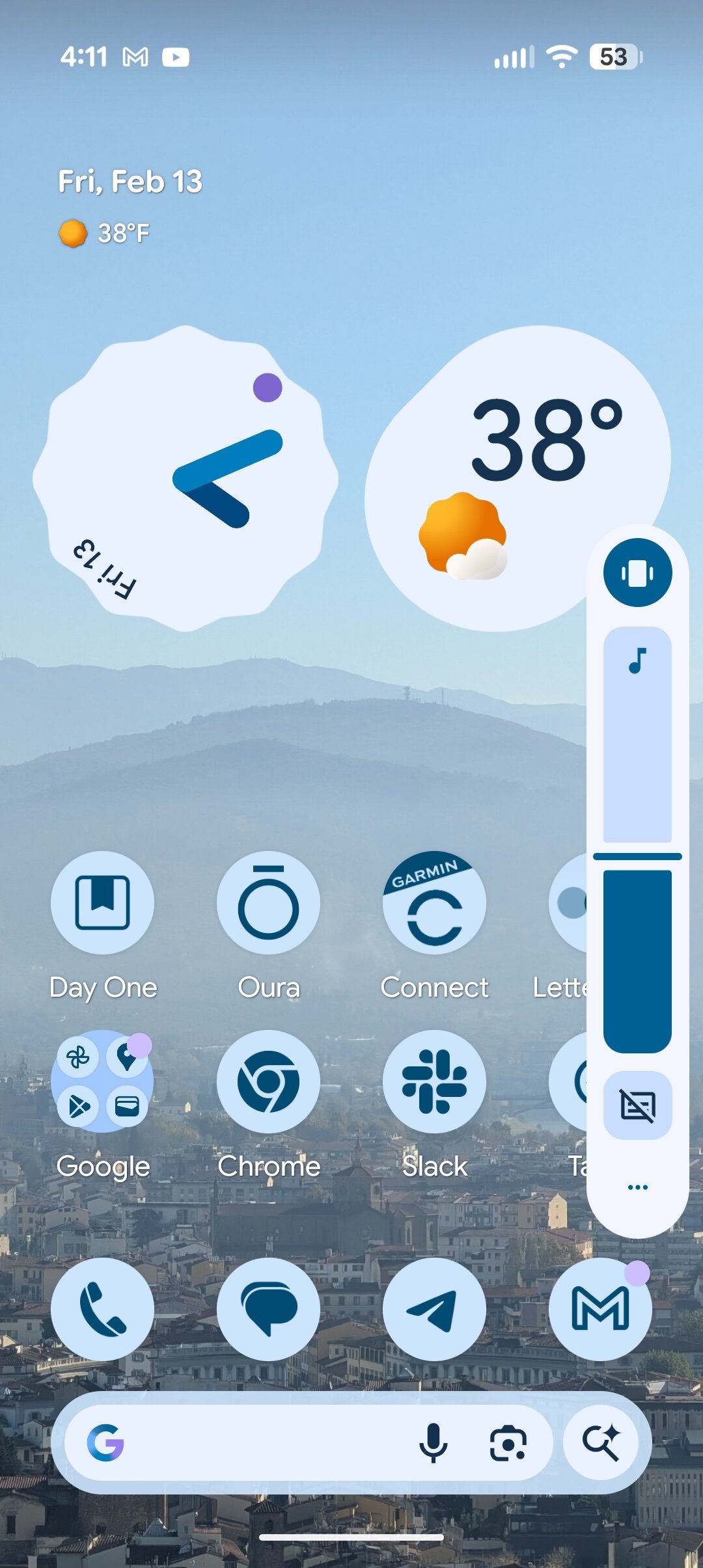 Controle deslizante de volume no Android 16.