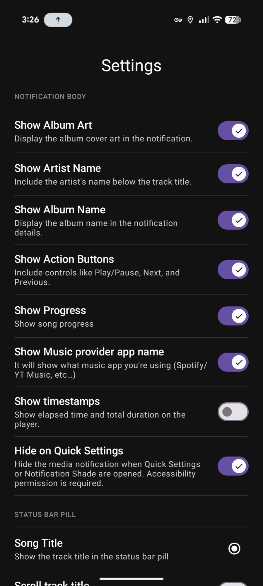 captura de tela configurações do aplicativo livemedia atualizações ao vivo