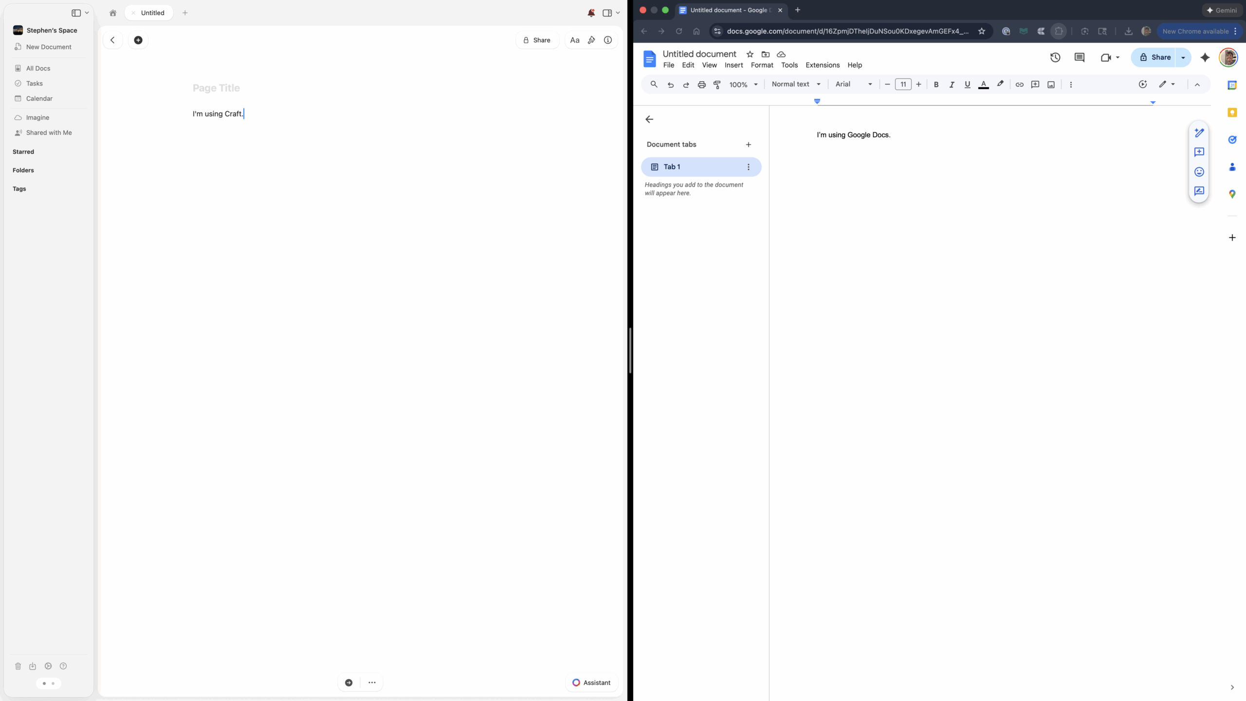 IU do Craft versus IU do Google Docs IU do Craft versus IU do Google Docs