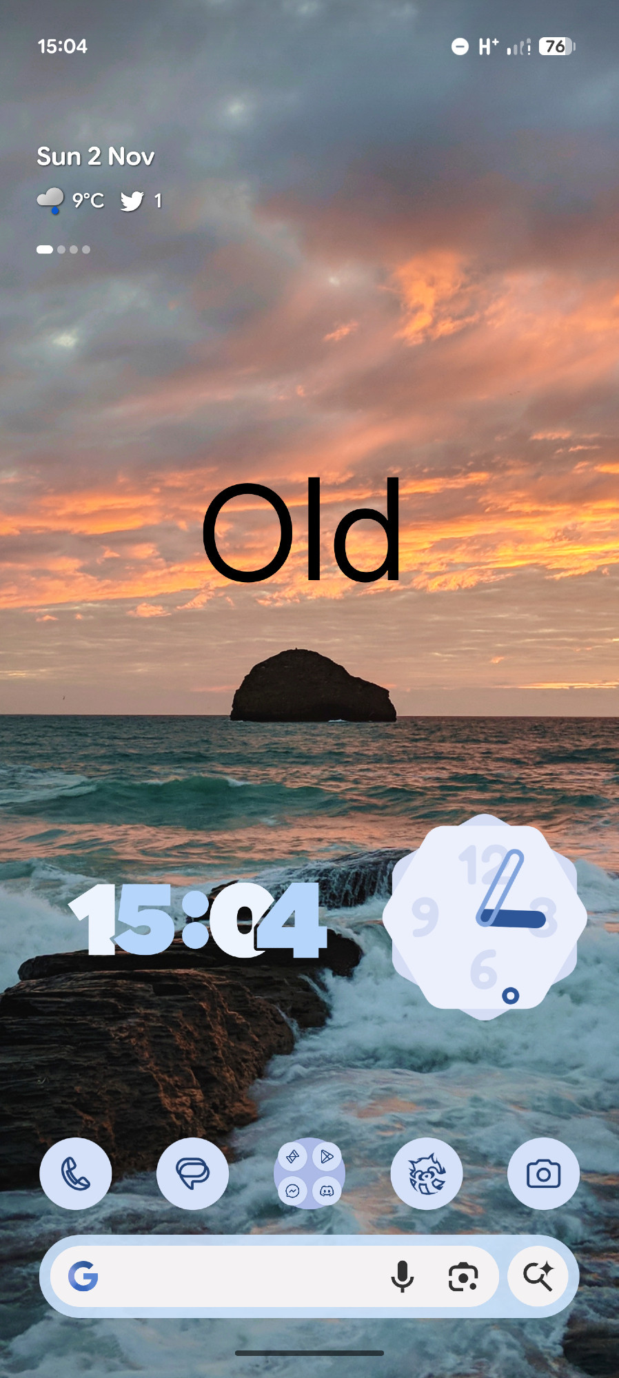 Widget antigo do Google no Pixel Launcher