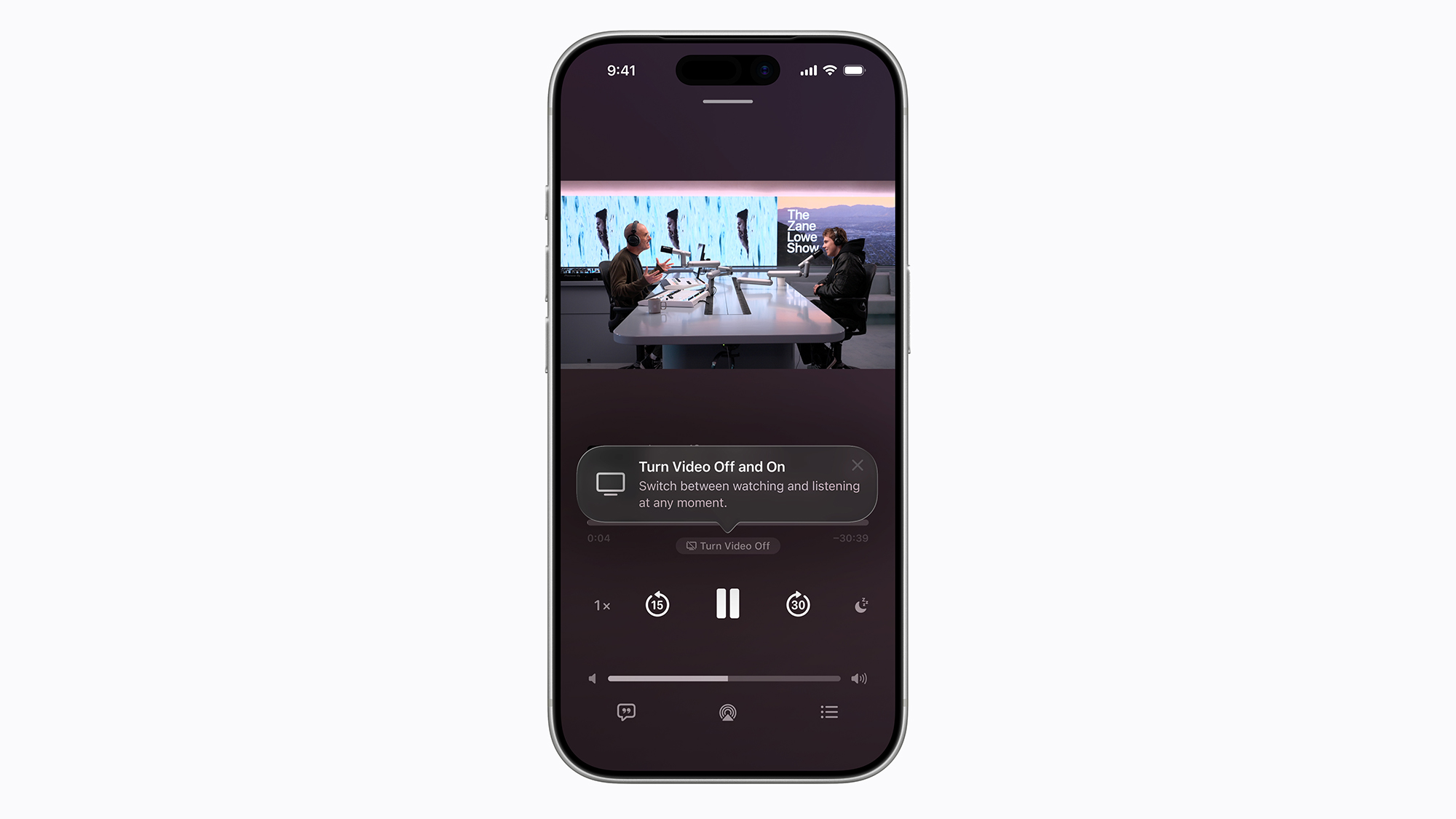 atualização de vídeo de podcasts da apple