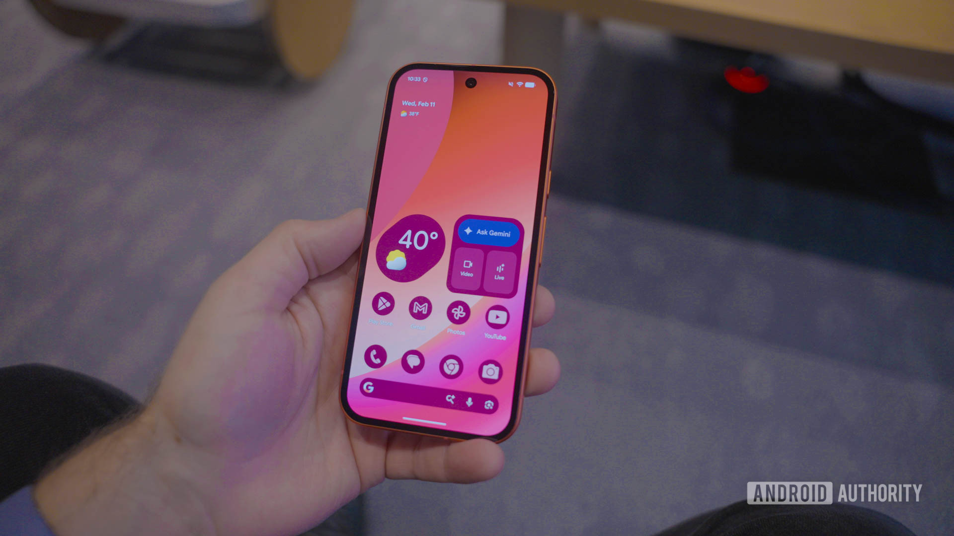 Tela inicial do Google Pixel 10a Berry Tela inicial do Google Pixel 10a Berry