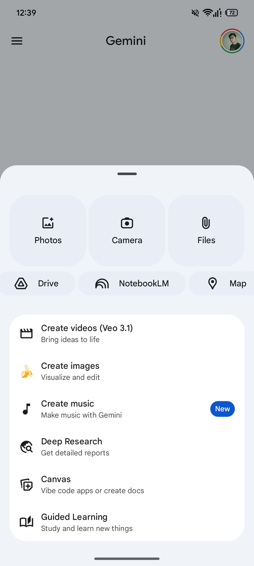 Próxima IU Gemini v2 do Google app