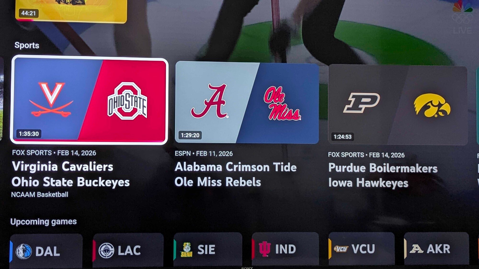 guia de esportes yttv 2