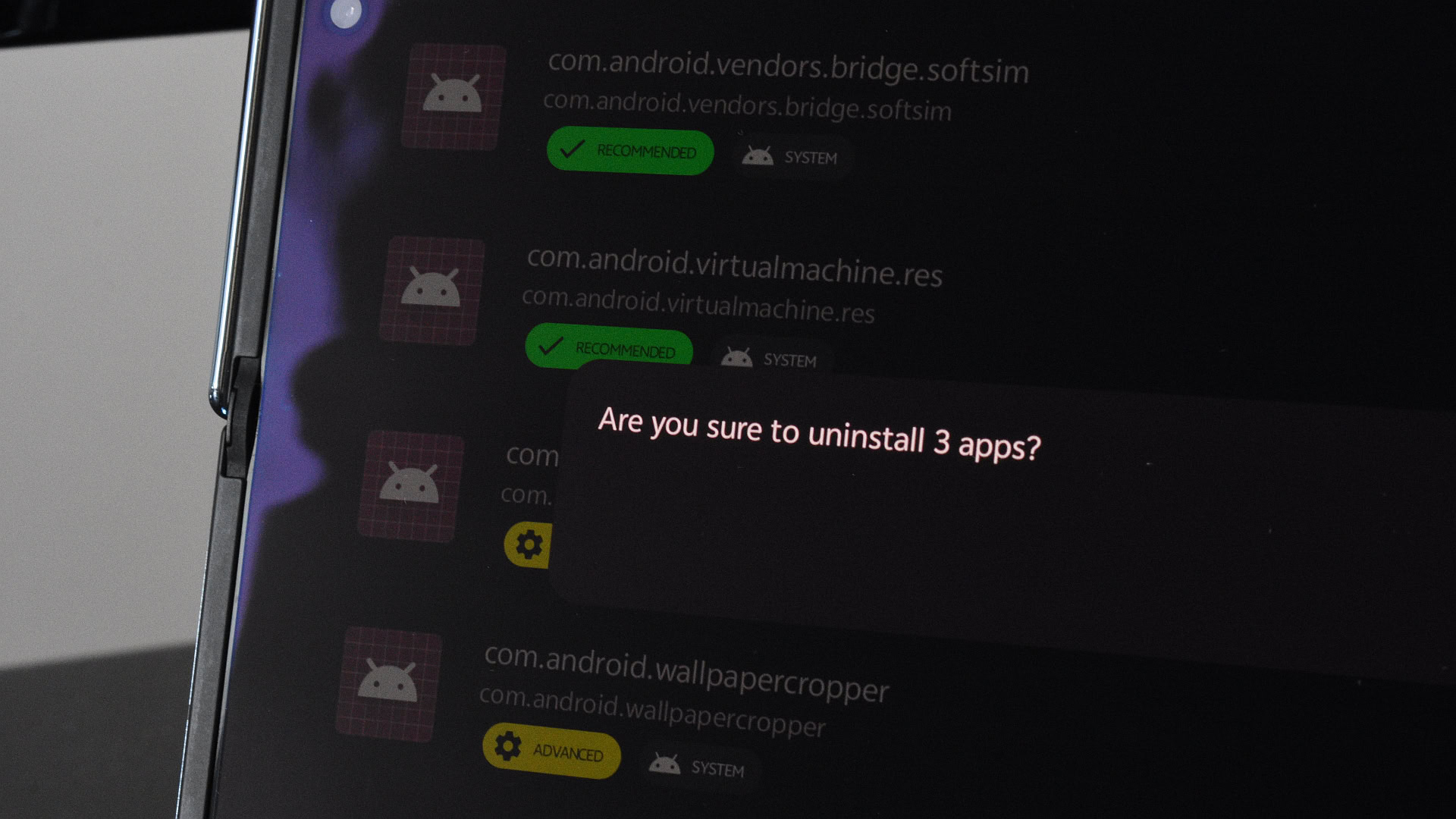 debloat recurso shizuku canta do telefone Android