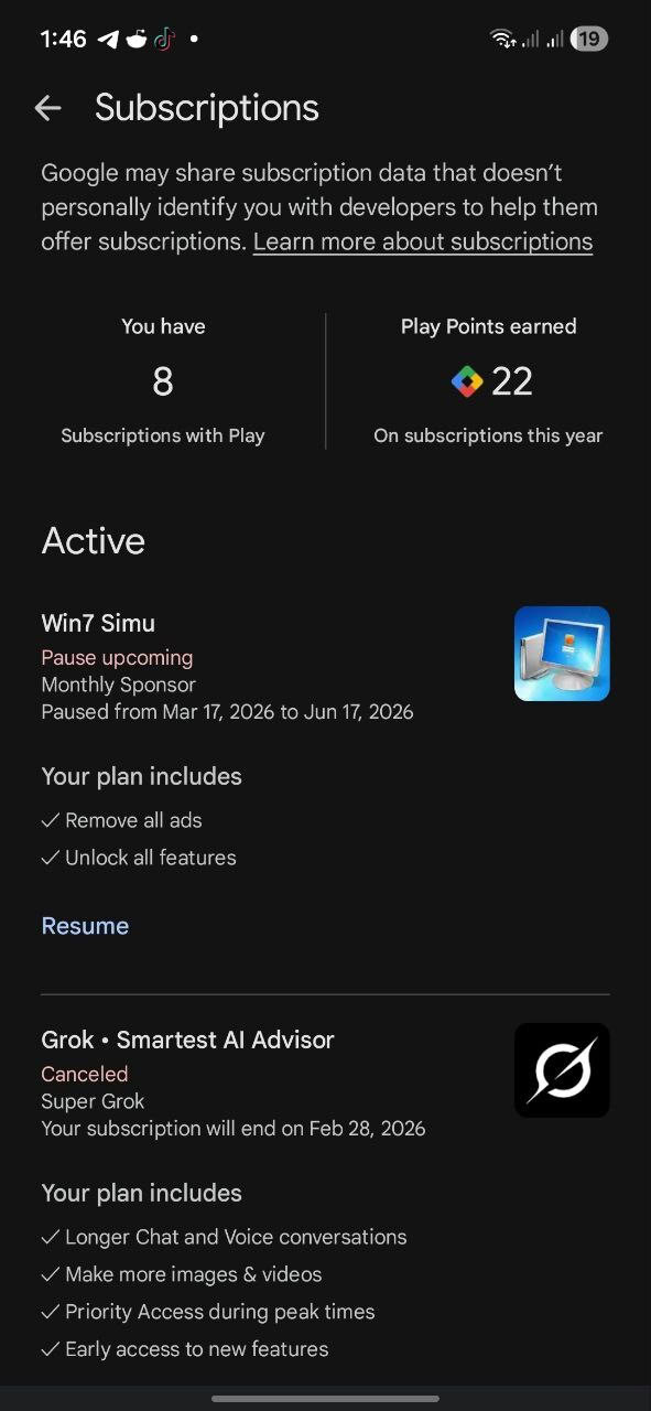 assinaturas da Play Store 2