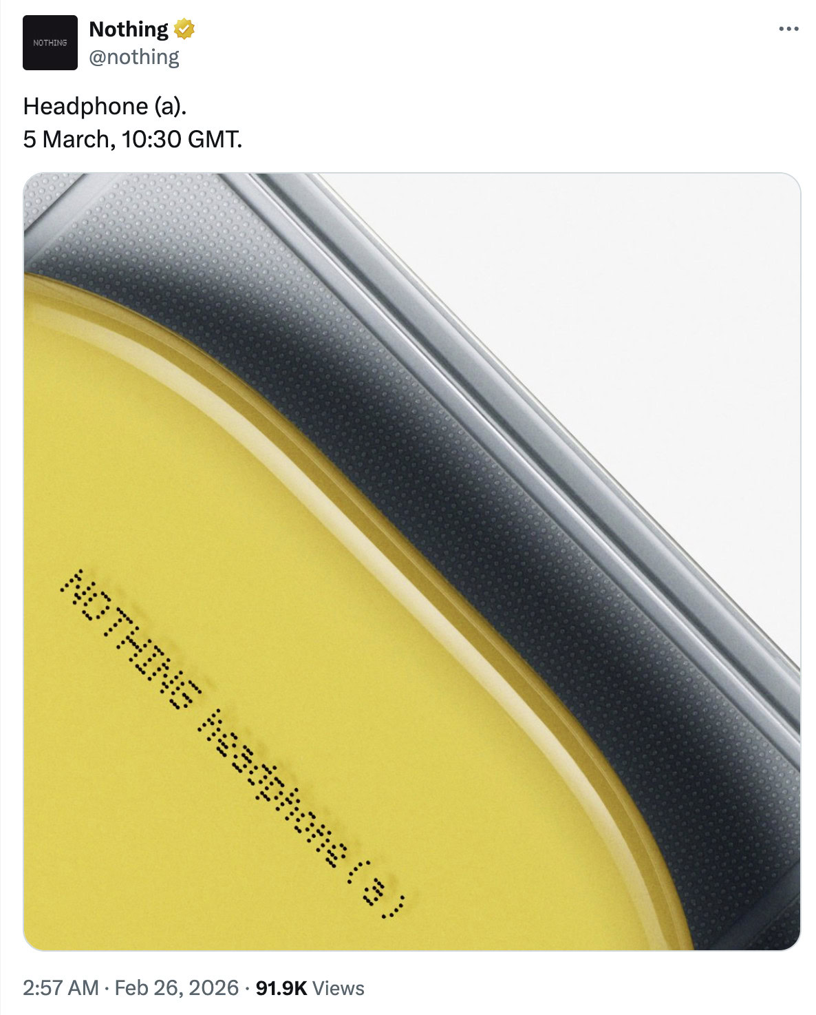 Teaser do Nothing's Headphone (a) no X.