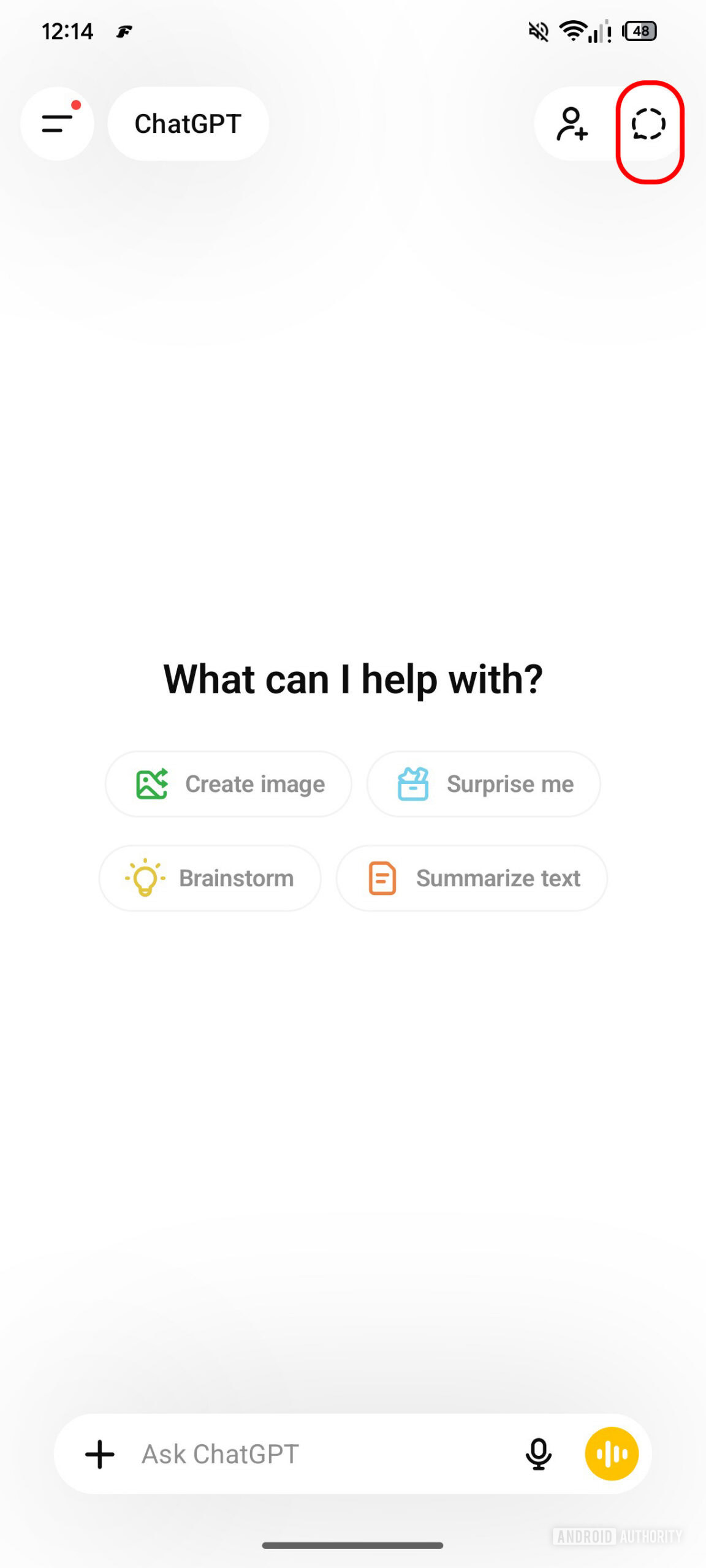 ícone de bate-papo temporário chatgpt