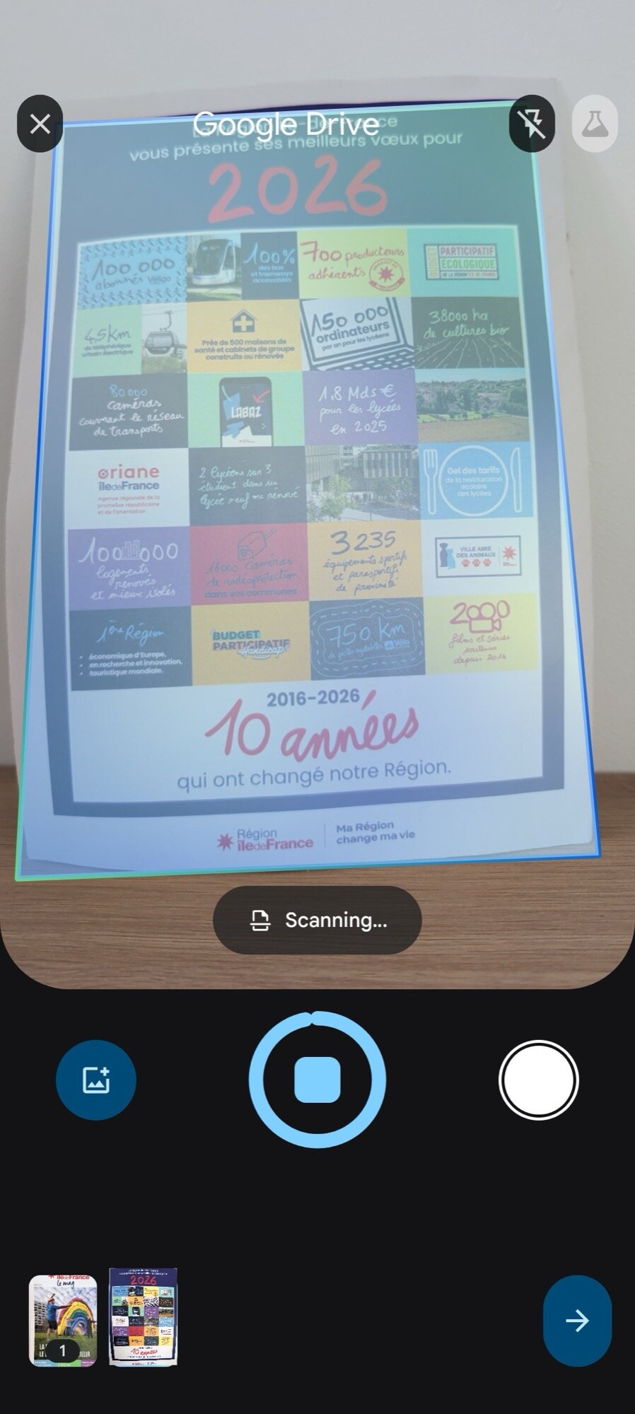 captura de tela do scanner de documentos do Google Drive beta 3