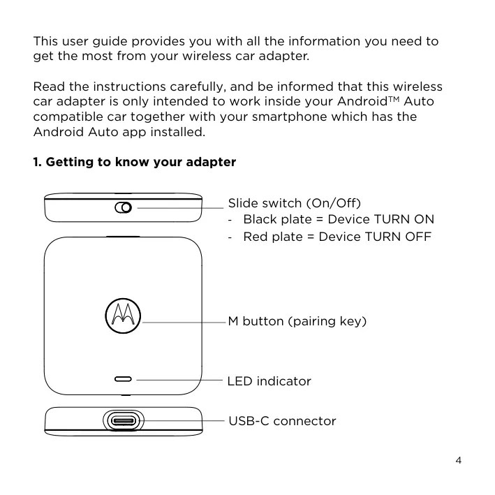 Manual do dongle Motorola MA2 Android Auto FCCIDLookup 1