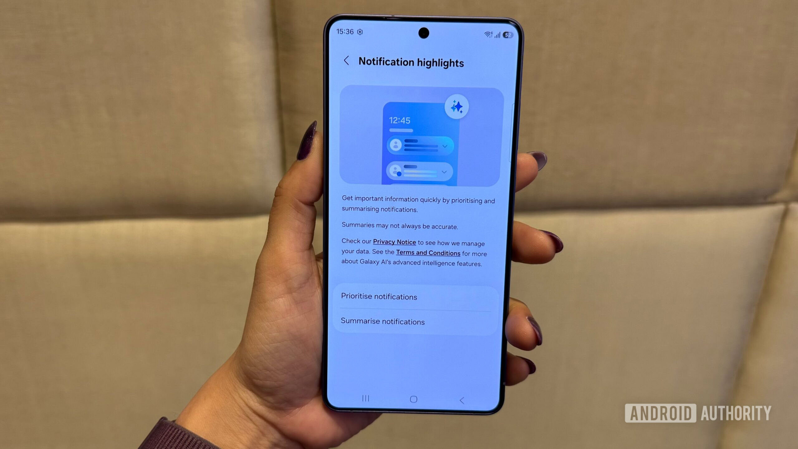 Priorização de notificação do Samsung Galaxy S26 Ultra