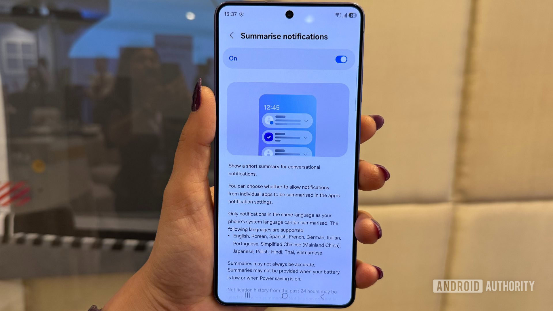 Resumo de ultra notificação do Samsung Galaxy s26