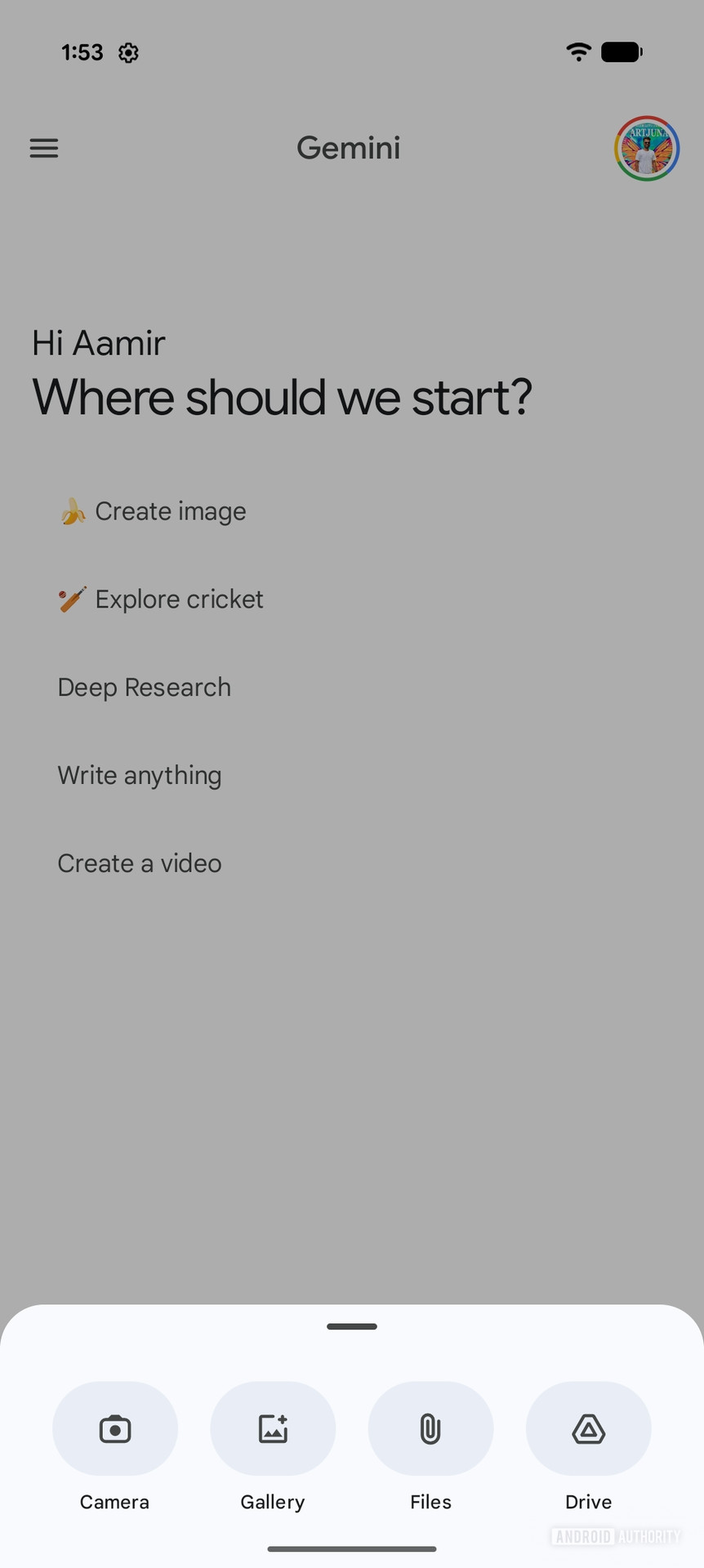 IU atual do Gemini do Google app (1)