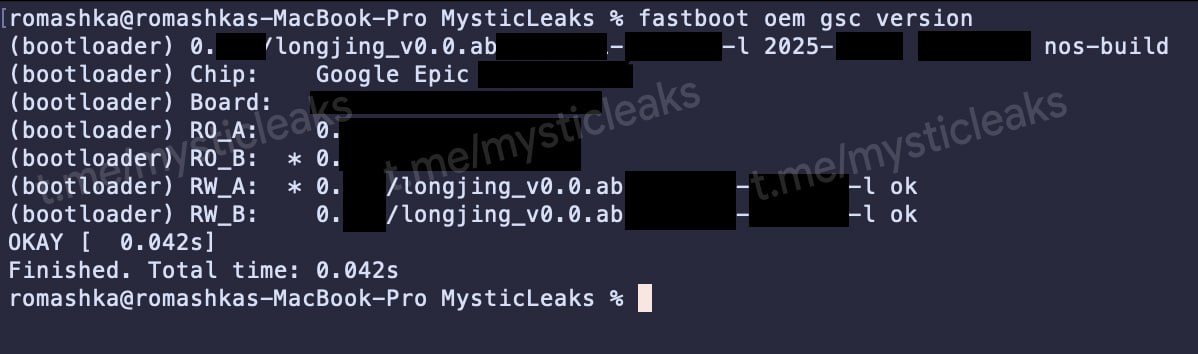 Chip Tensor G6 Titan M3 MysticLeaks
