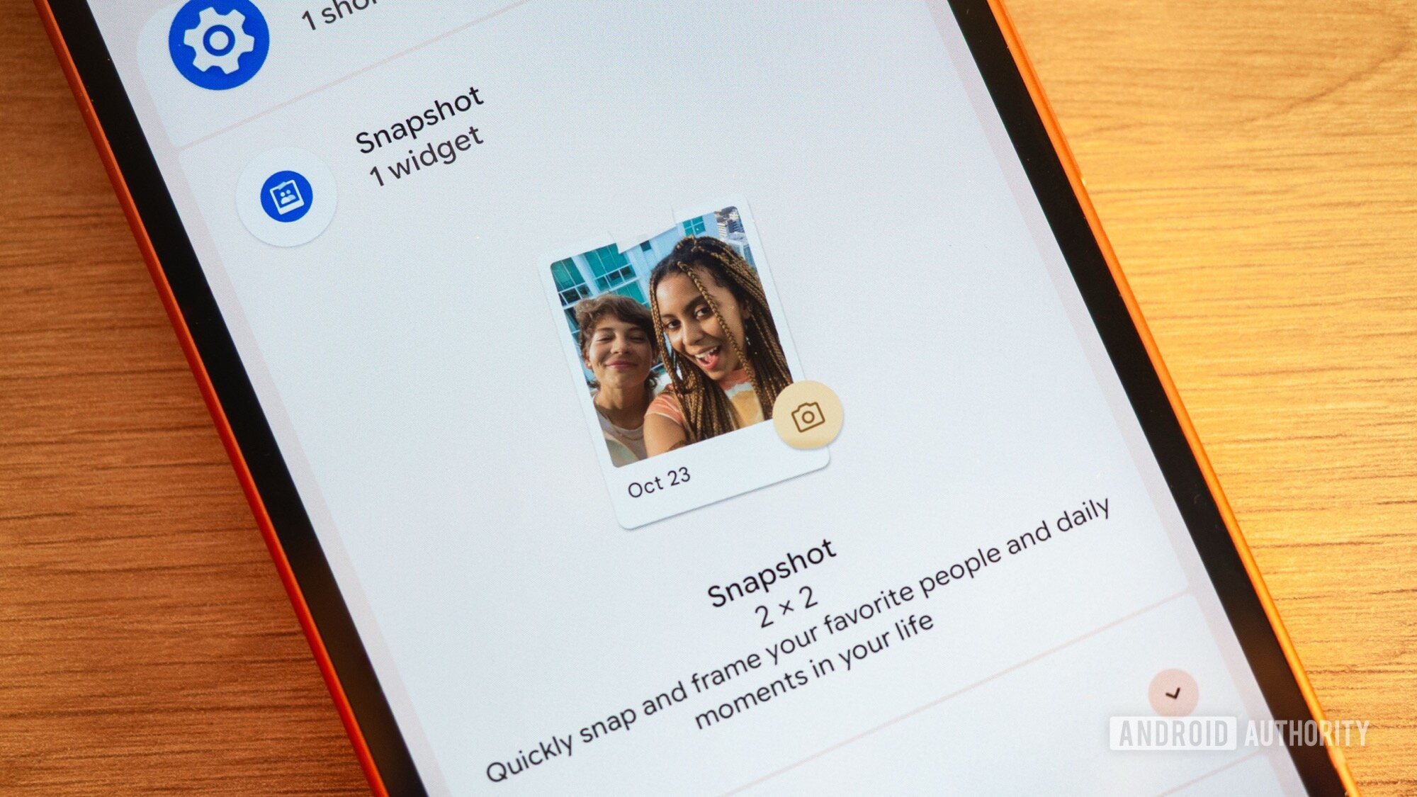menu do widget de instantâneo da câmera do Google Family Share Pixel 9a
