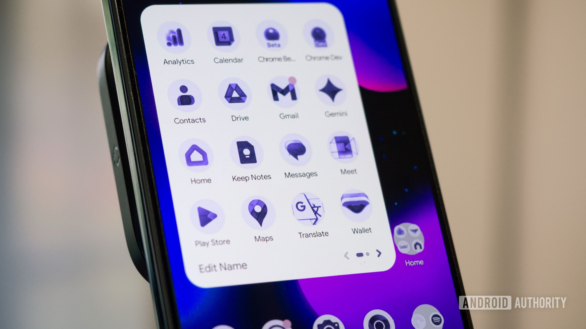 ícones personalizados do pixel launcher rabiscos roxos