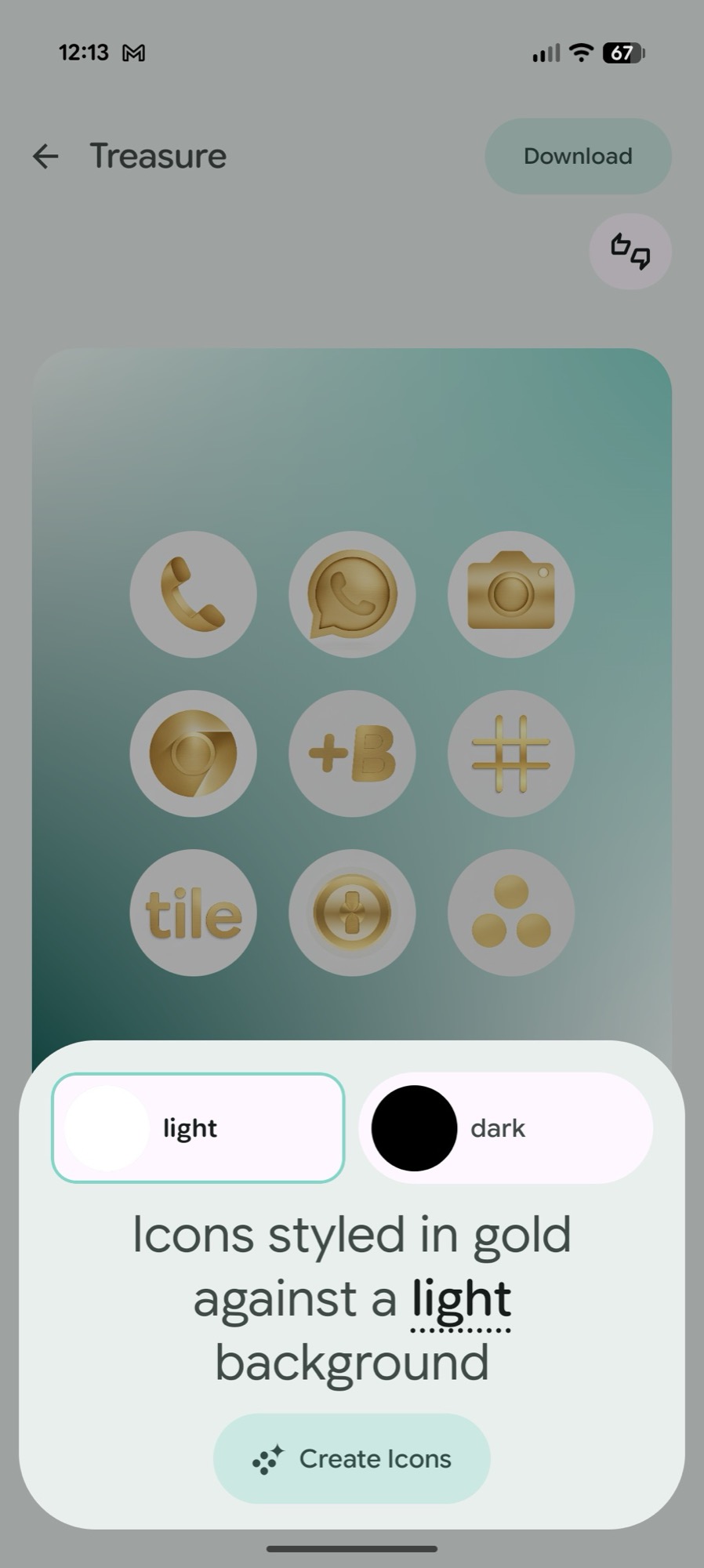 captura de tela android 16 qpr3 ícones de estilo de papel de parede criar tesouro