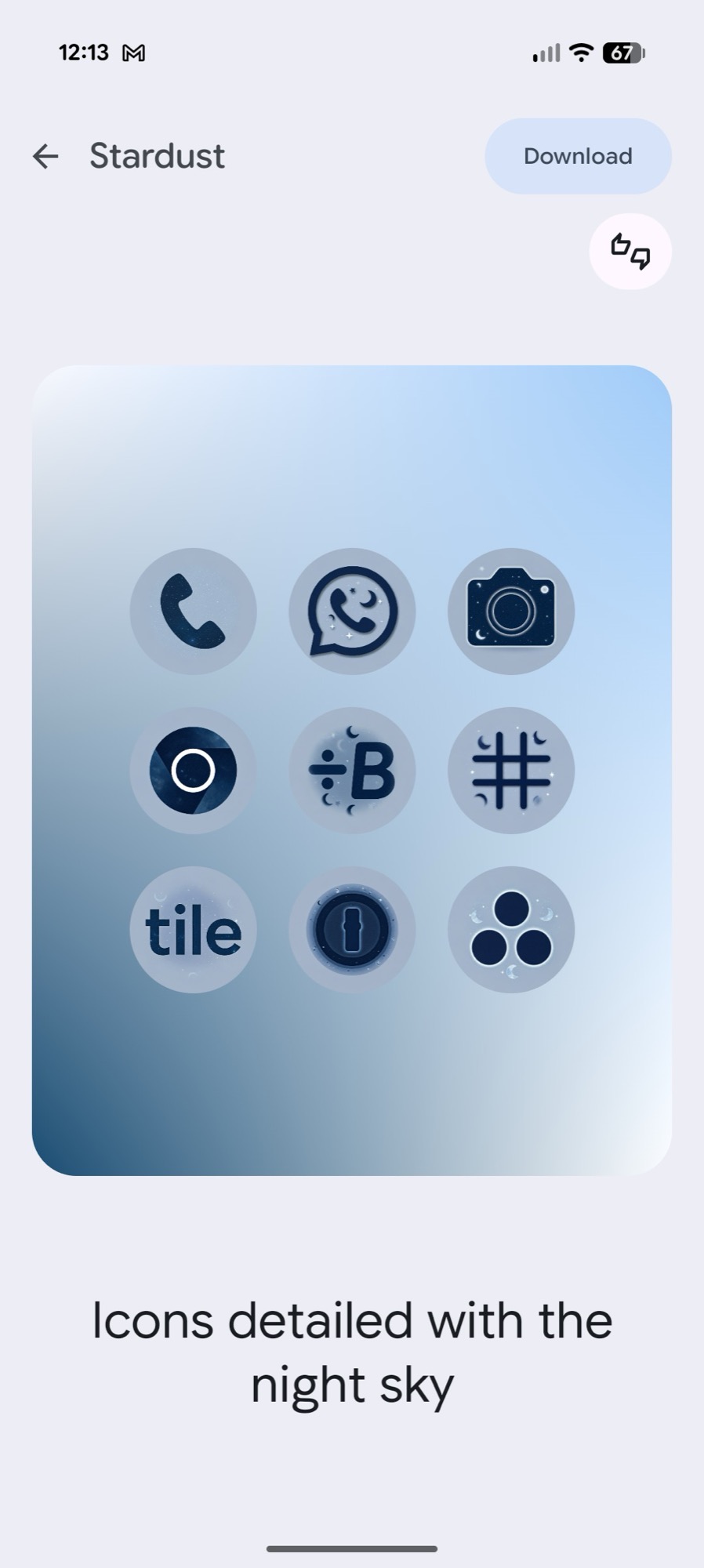 captura de tela android 16 qpr3 ícones de estilo de papel de parede criar poeira estelar