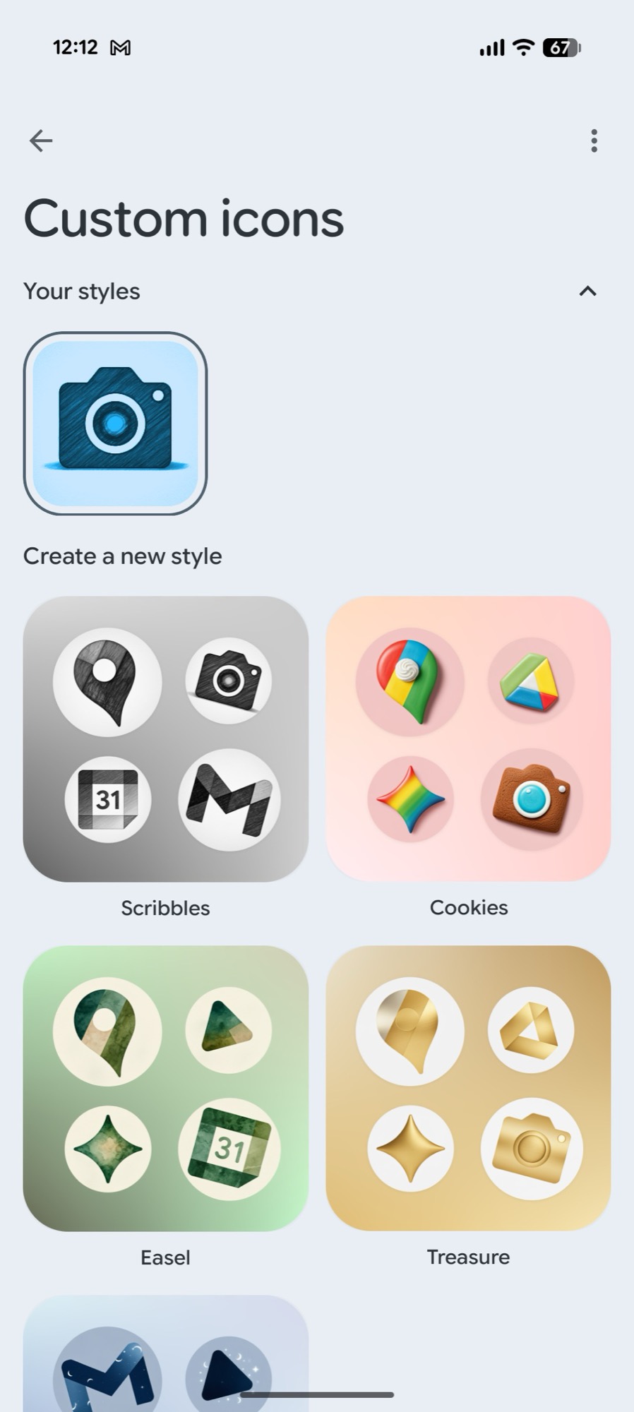 captura de tela android 16 qpr3 ícones de estilo de papel de parede criar ícones personalizados 1