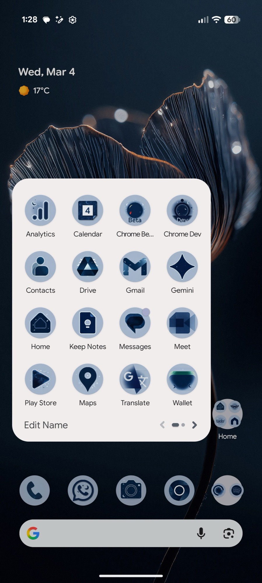 captura de tela android 16 qpr3 ícones de estilo de papel de parede criar stardust 2