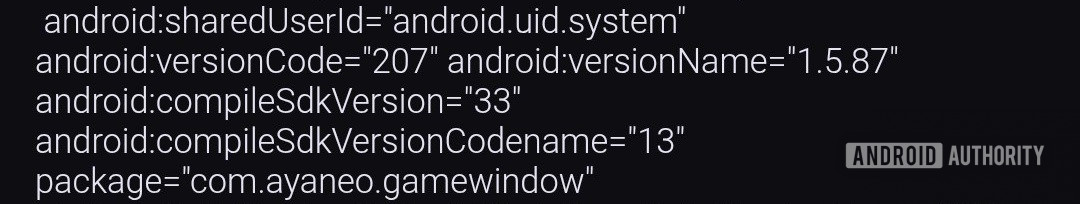 Arquivo de manifesto Android AYAWindow