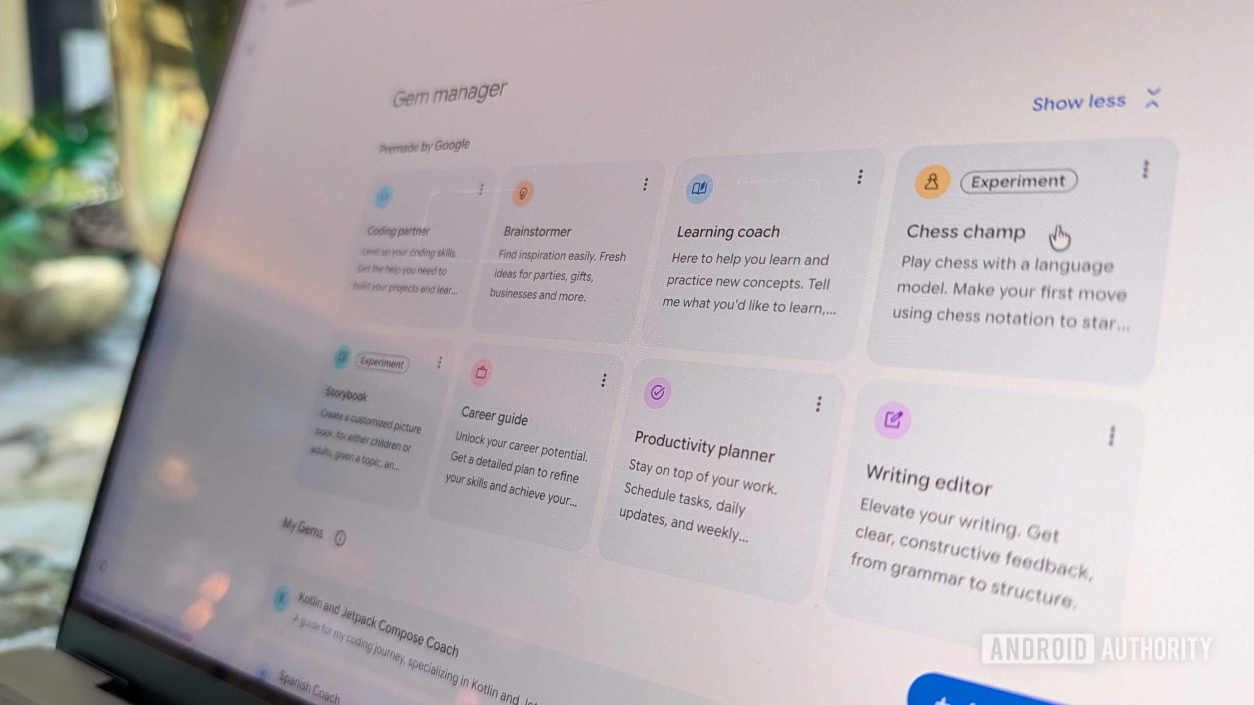 Gemini Gems pré-fabricadas do Google