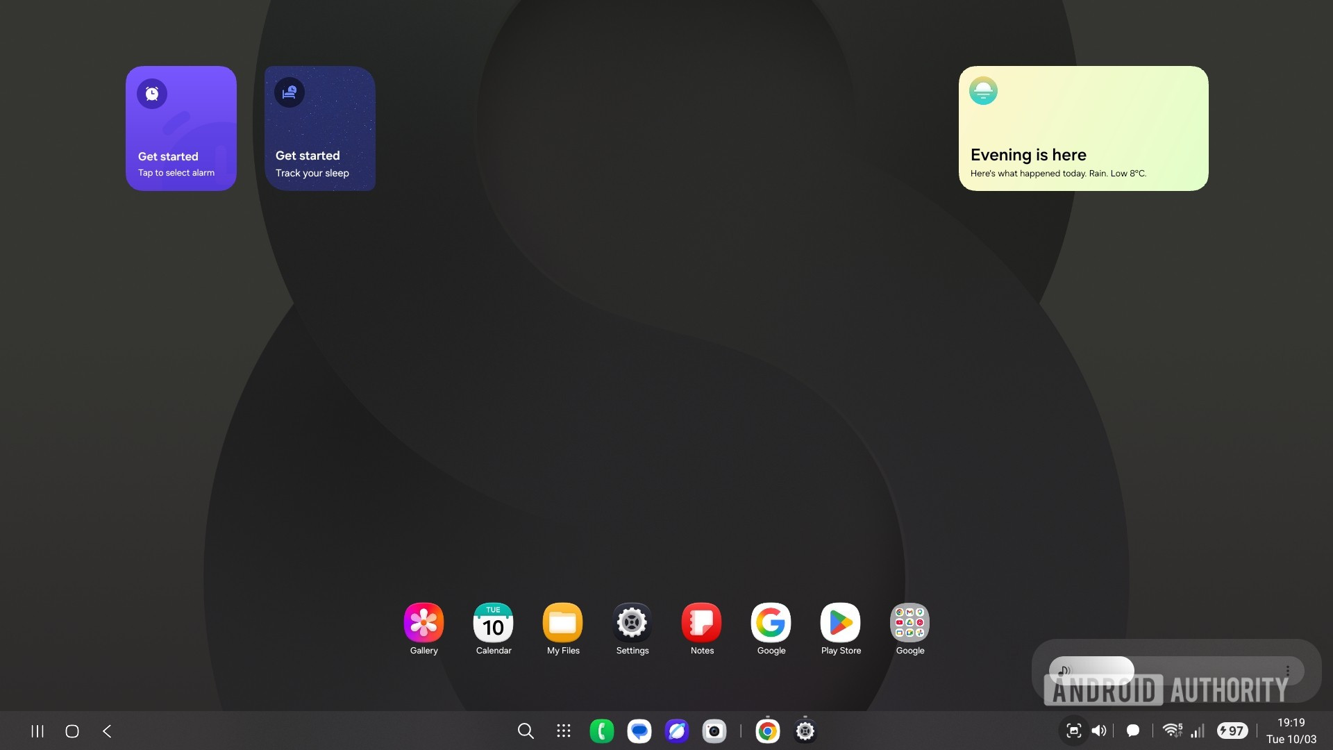 Widgets de área de trabalho Samsung Dex