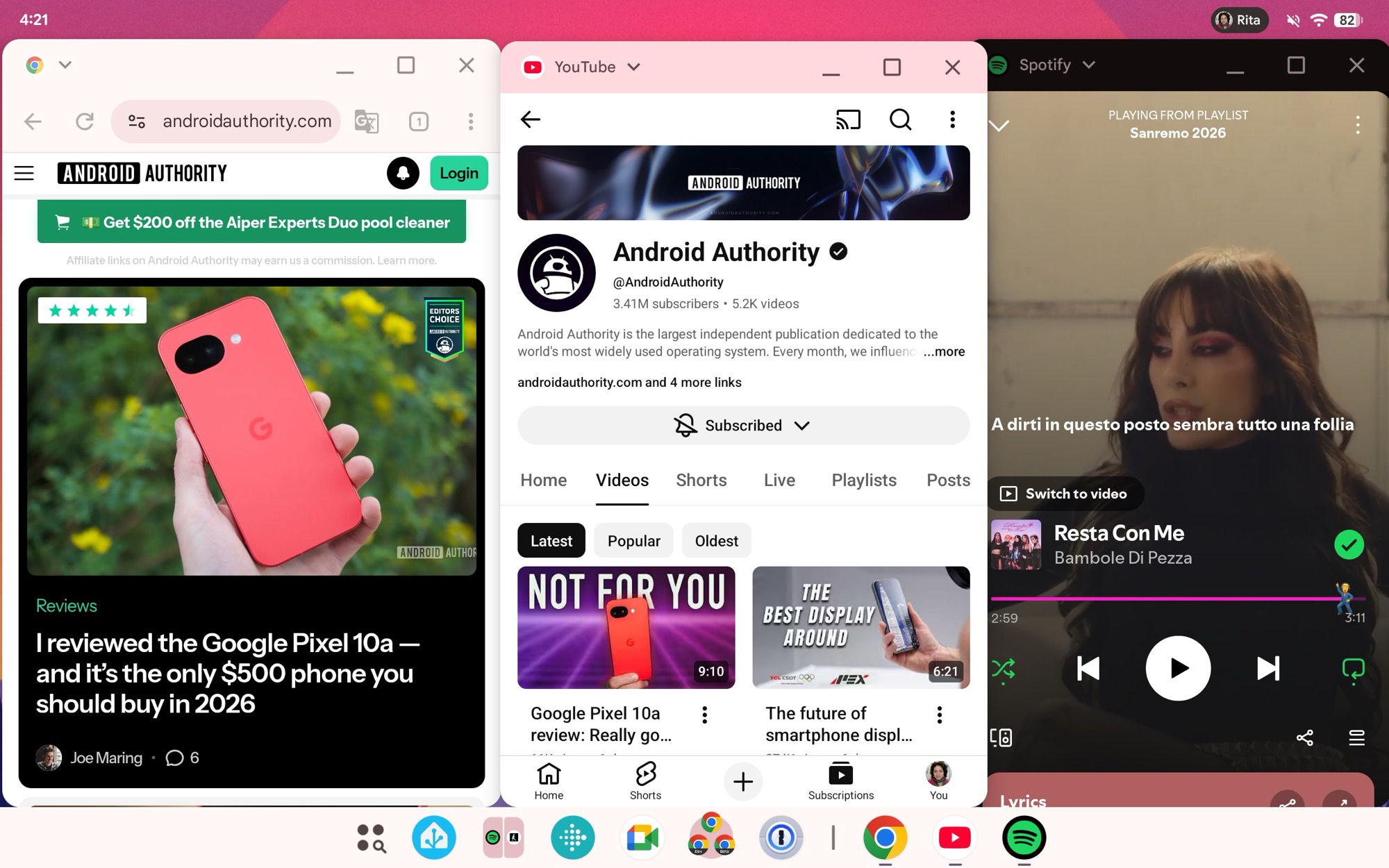 captura de tela do android 16 qpr3 janela da área de trabalho 3