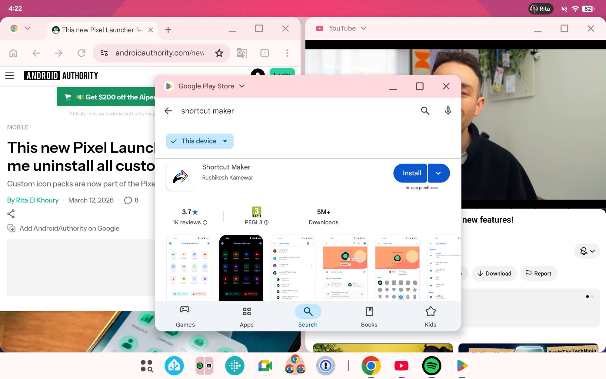 captura de tela do android 16 qpr3 janela da área de trabalho 4