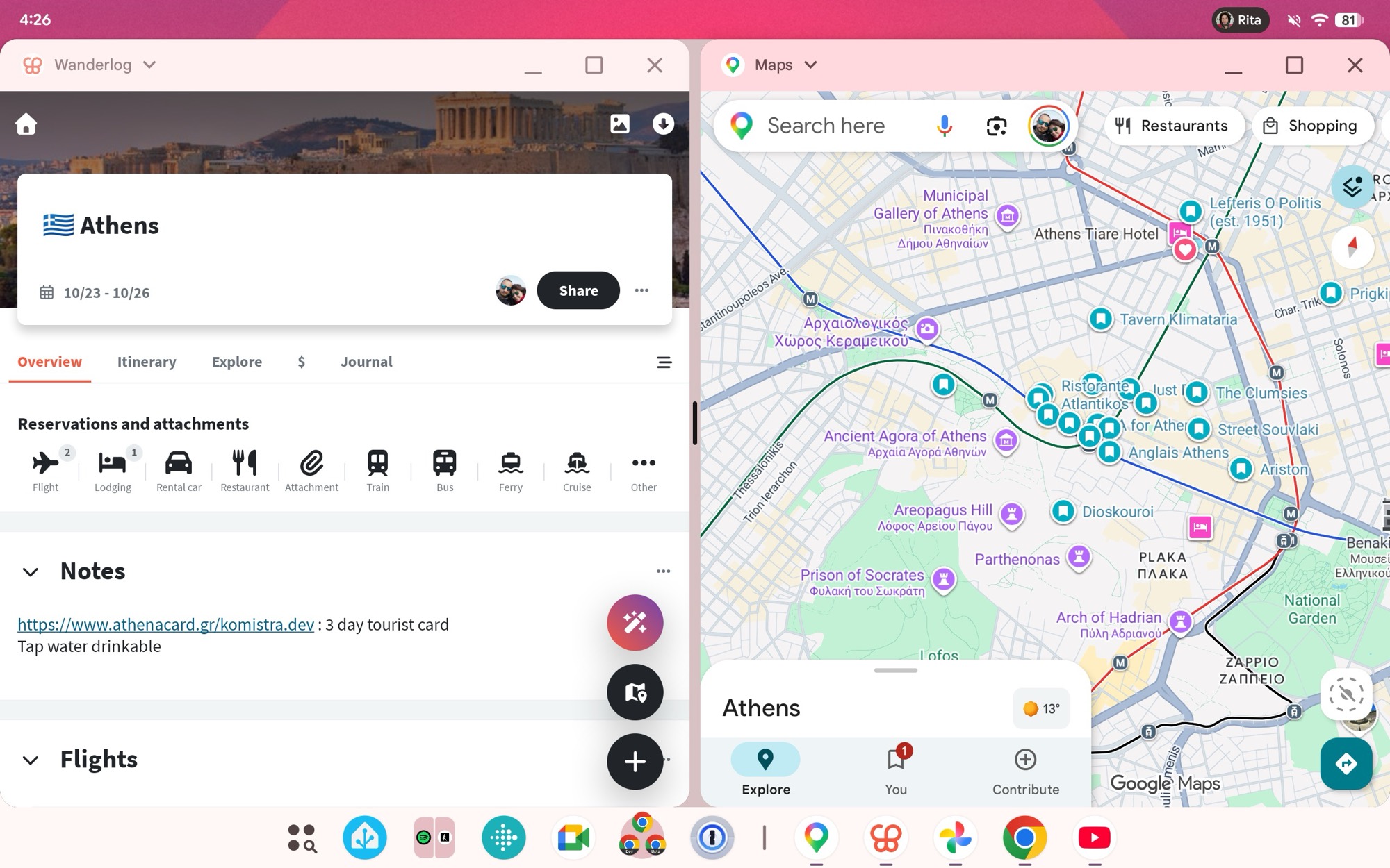 Captura de tela do Android 16 qpr3 em aplicativos de tela dividida em janelas da área de trabalho