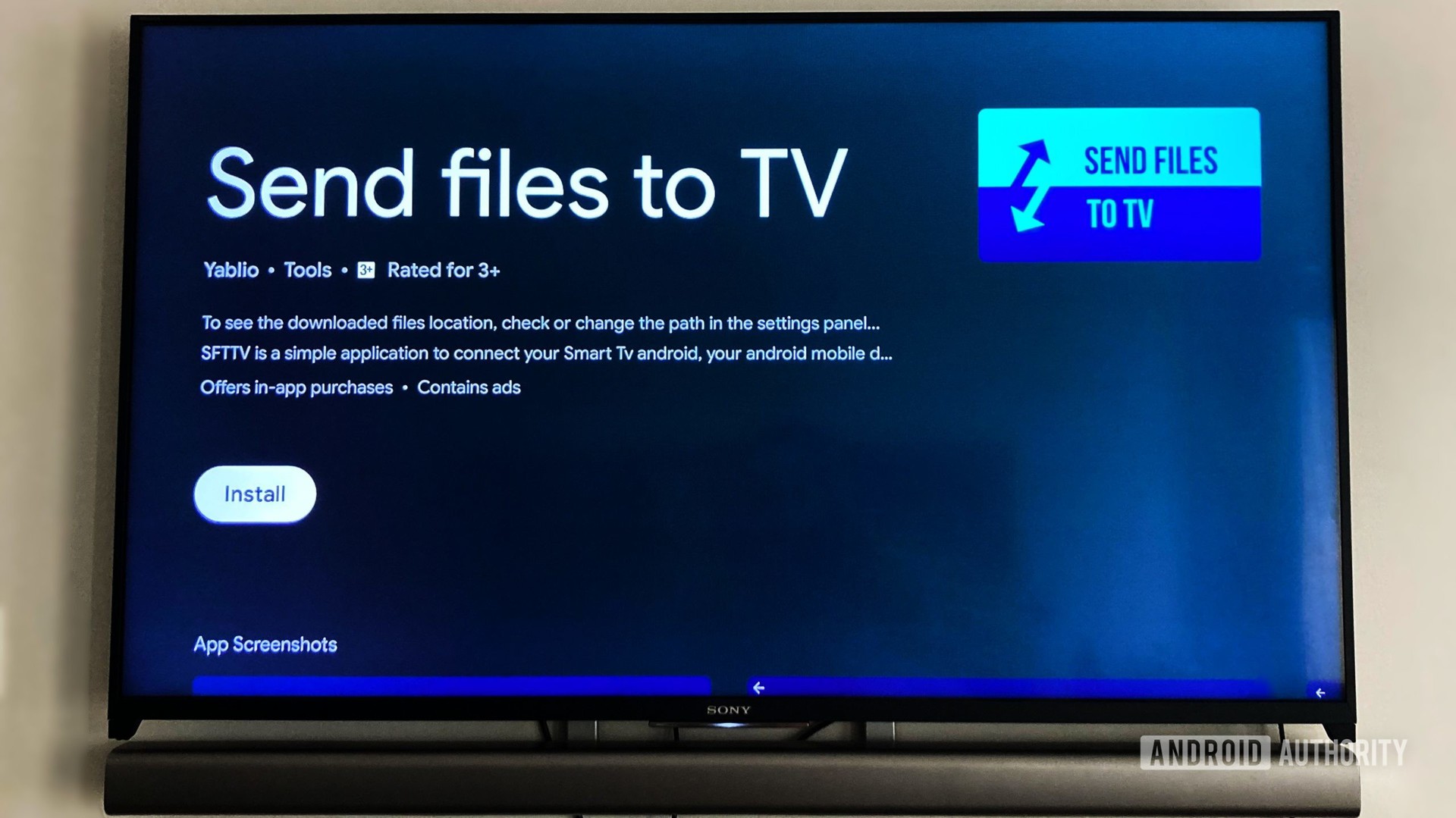 Aplicativo Enviar arquivos para TV para aplicativos de sideload na Android TV