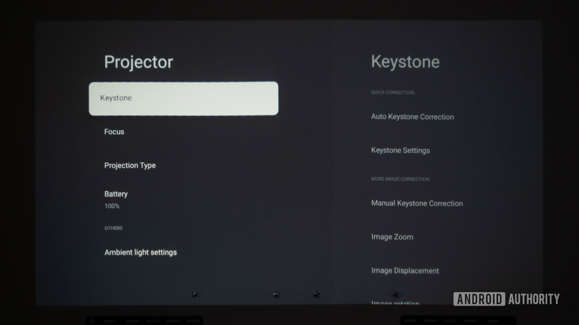 configurações do projetor xgimi vibe one