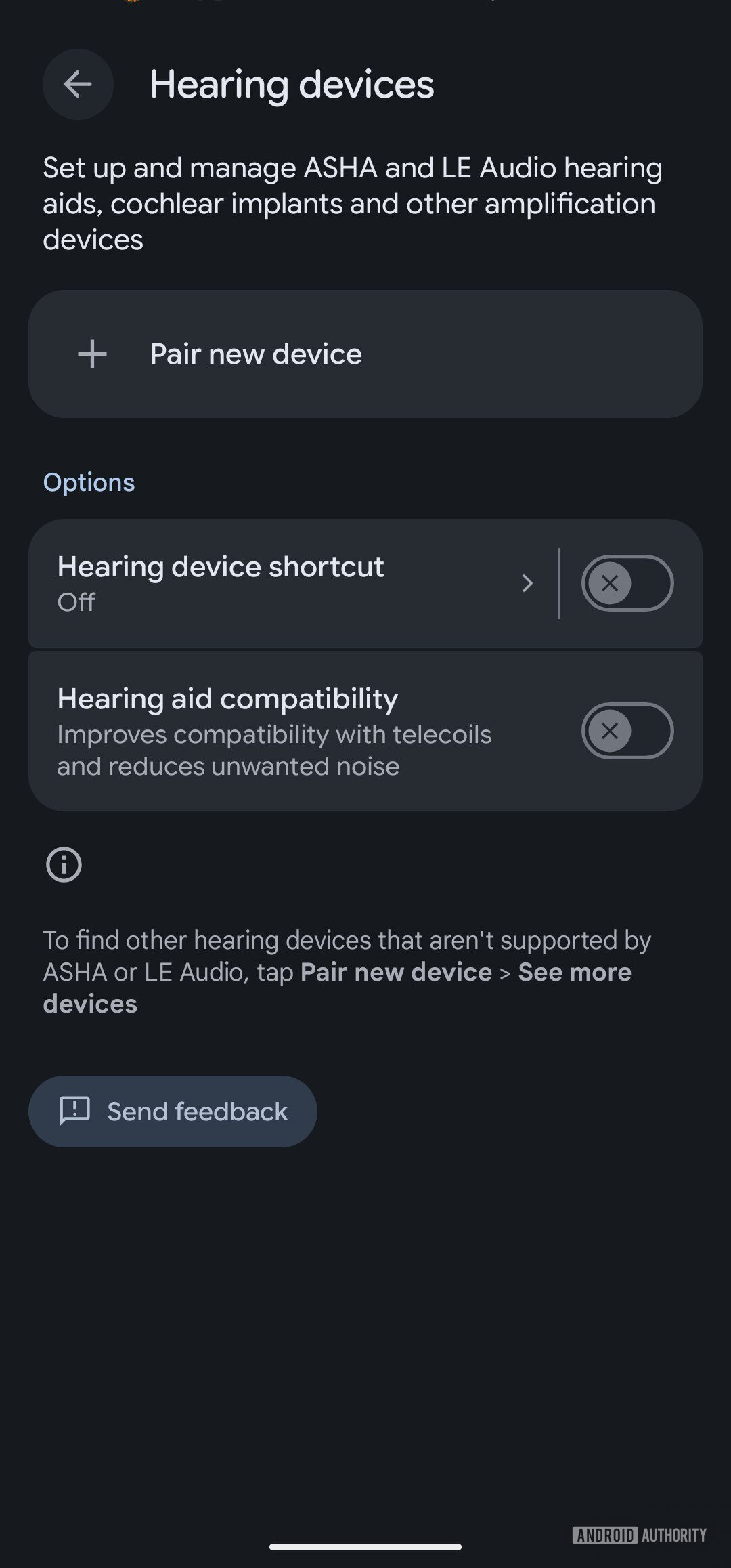 Aparelhos auditivos Android 16 QPR3