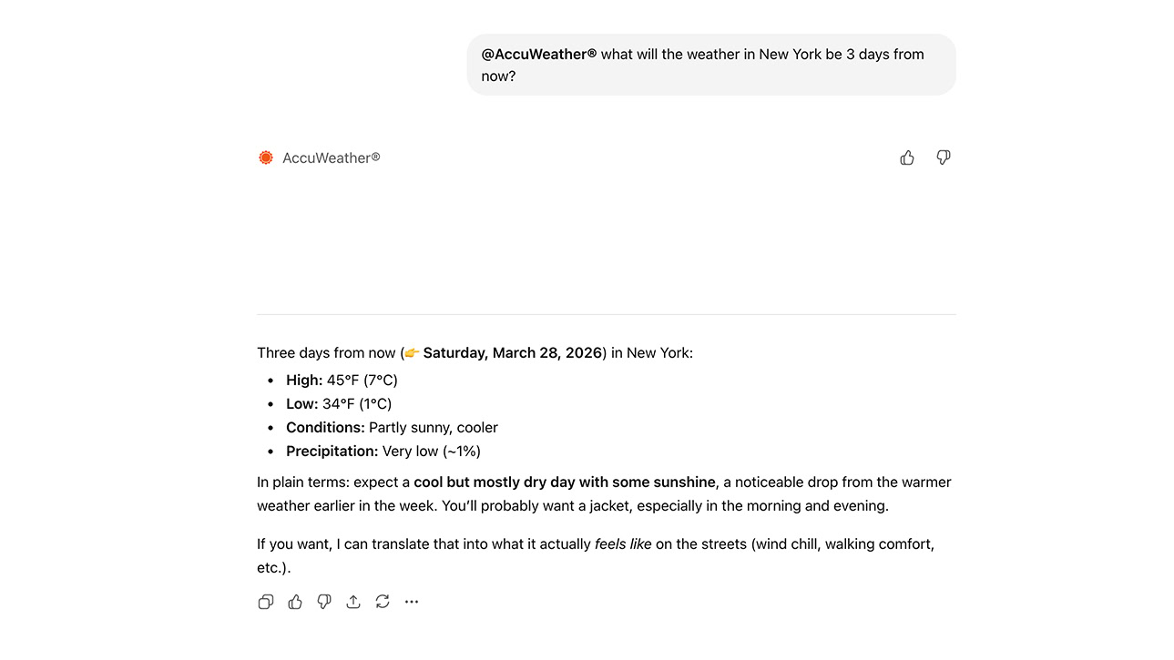 Bate-papo Accuweather Accuweather ChatGPT