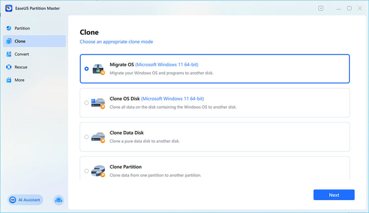migrate os via easeus 1