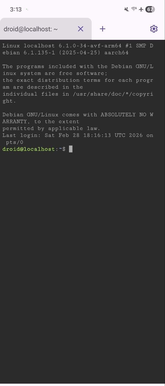 One UI 8 Linux Terminal sem suporte para aplicativo gráfico Dylan H