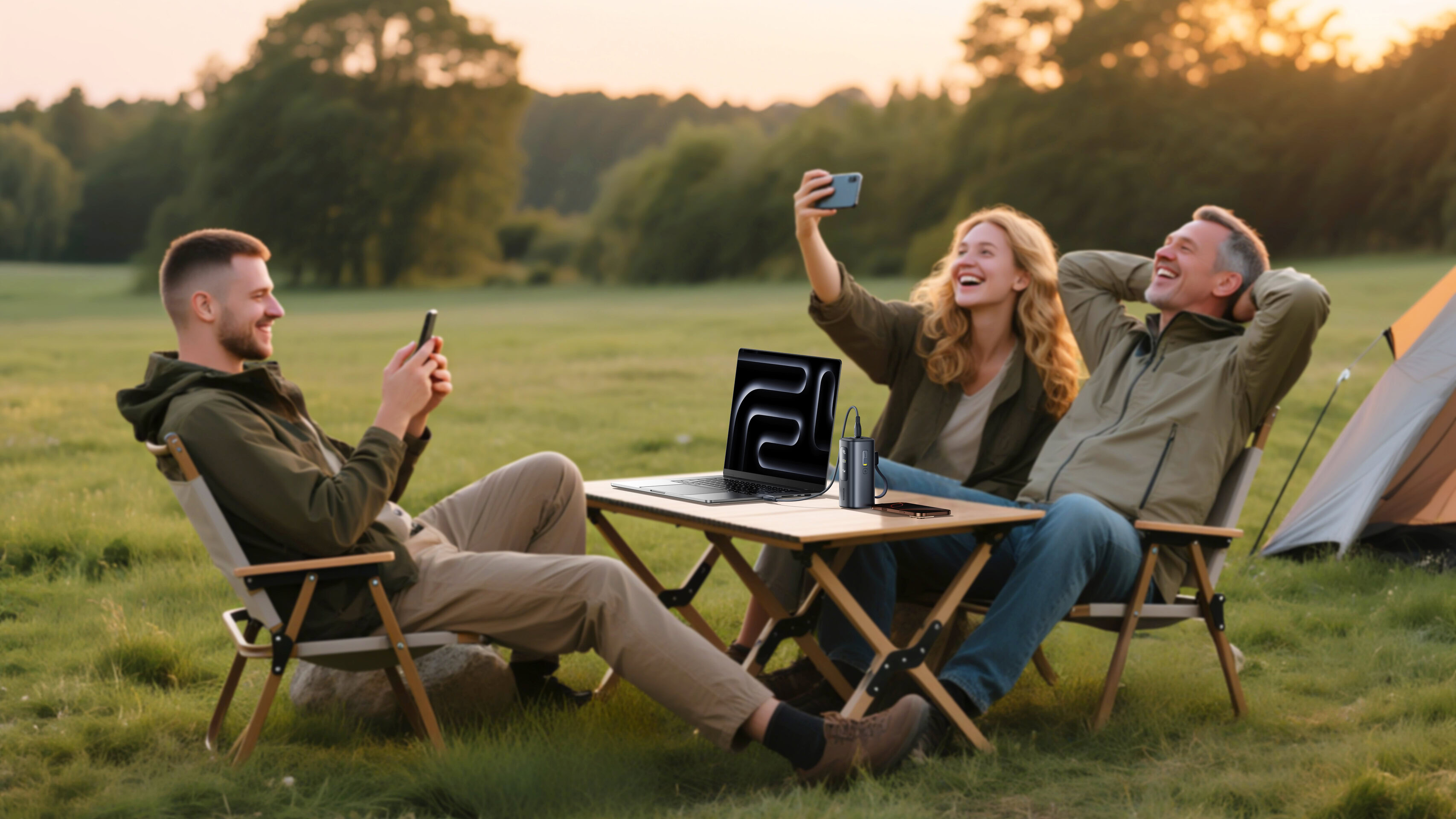 Acampar usando um Baseus EnerGeek GX11 Acampar usando um Baseus EnerGeek GX11