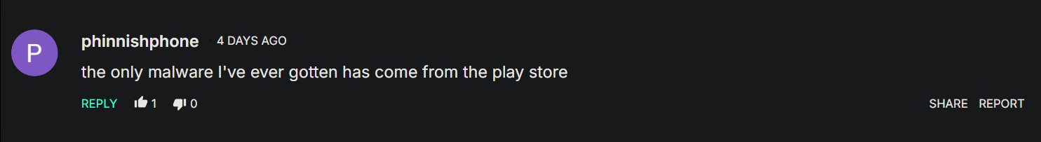 comentário do leitor sobre malware da Play Store comentário do leitor sobre malware da Play Store