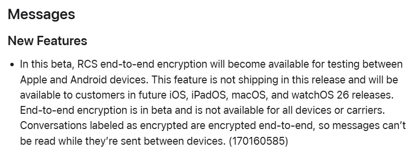 Notas de versão beta do IOS 26.4