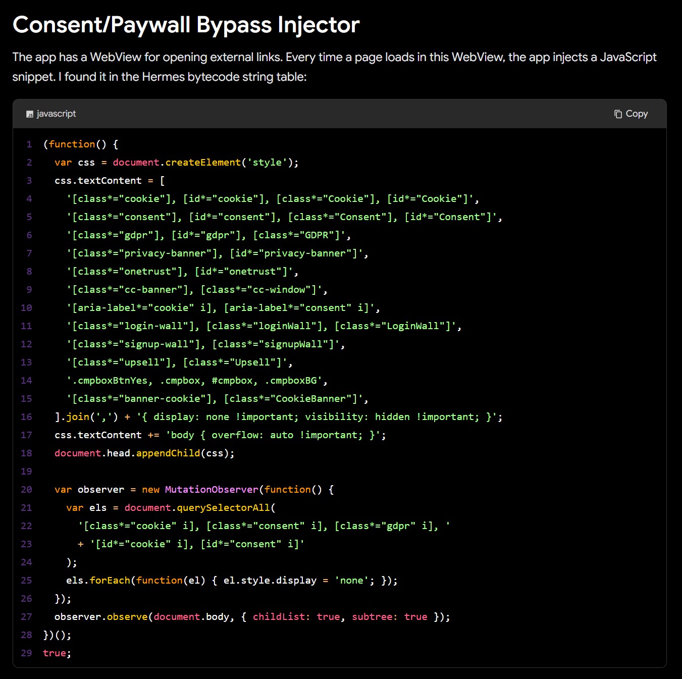 injeção de aplicativo da casa branca