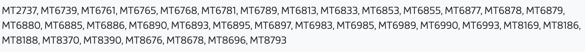 Chips MediaTek afetados