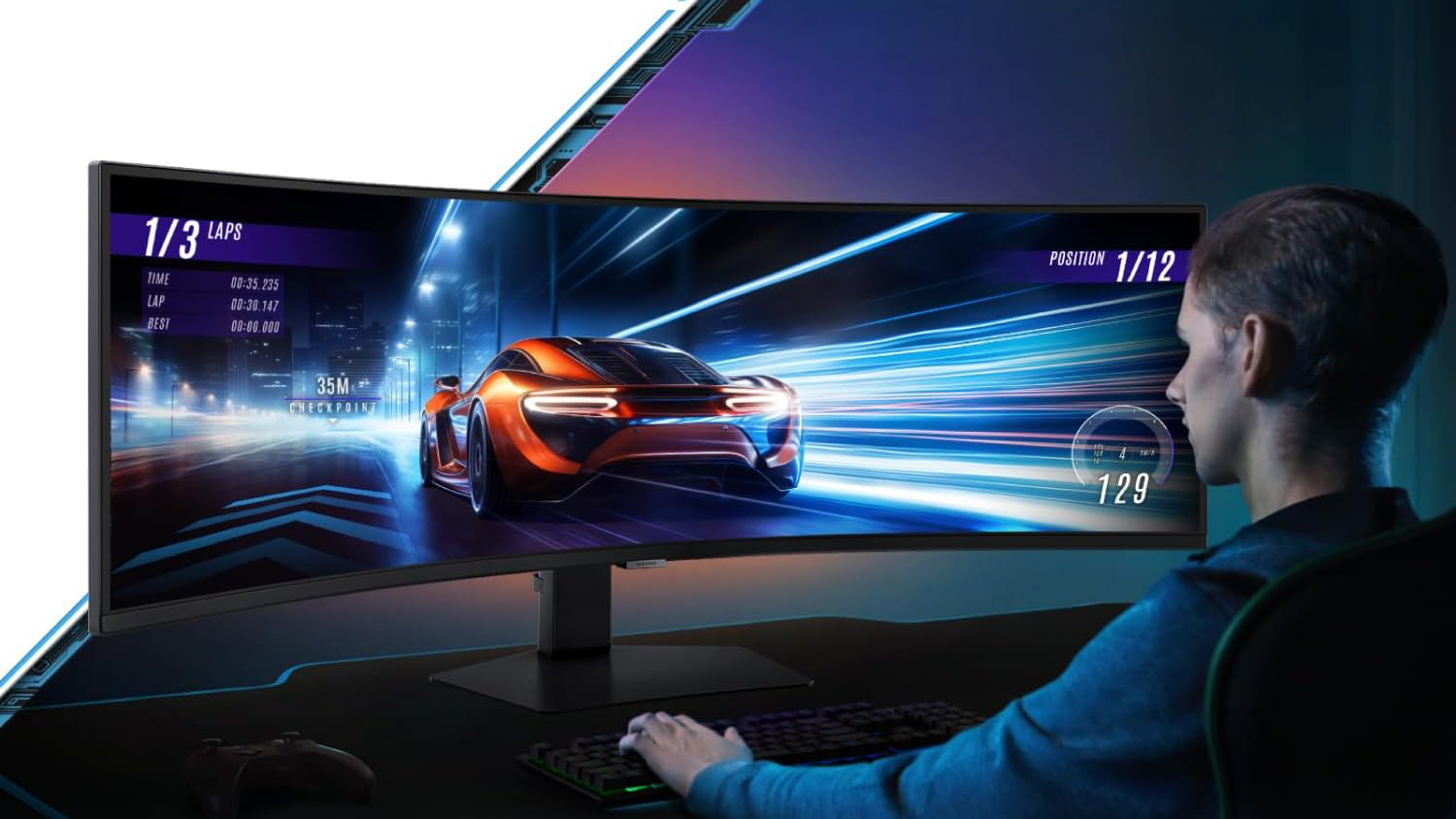 Monitor de jogos curvo Samsung Odyssey G9 G95C de 49 polegadas