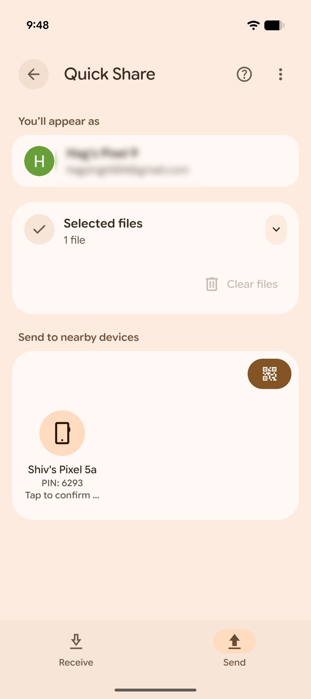 Envio de compartilhamento rápido