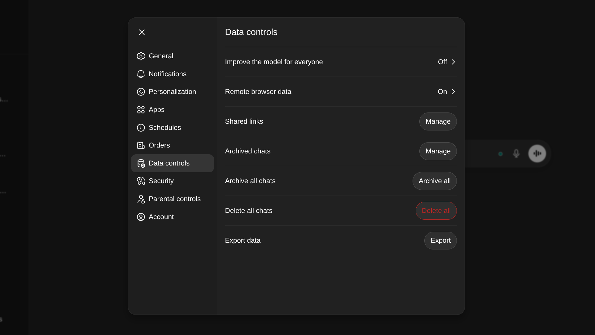 exportação de dados chatgpt
