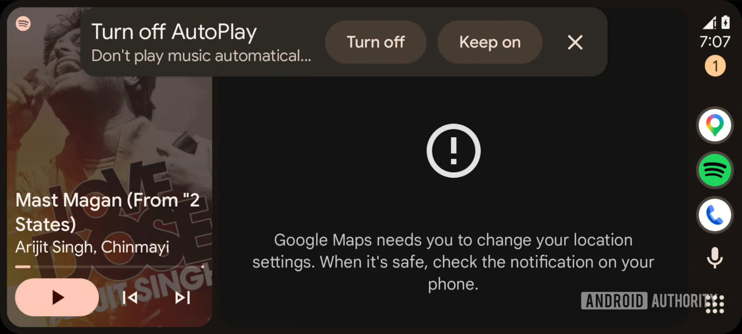 Notificação de reprodução automática do Android Auto AssembleDebug 1