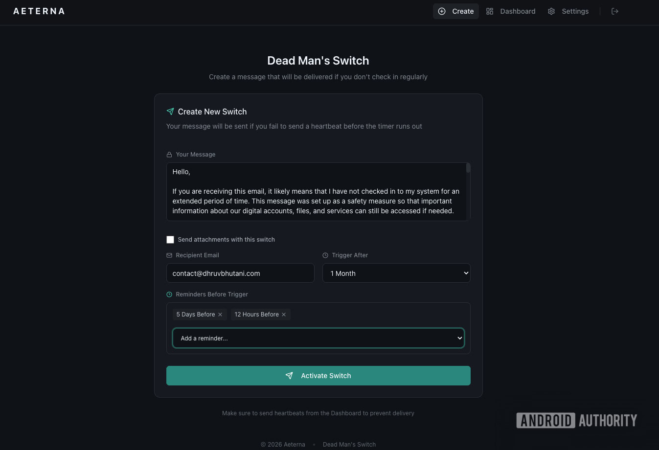 Aeterna cria um switch Aeterna cria um switch